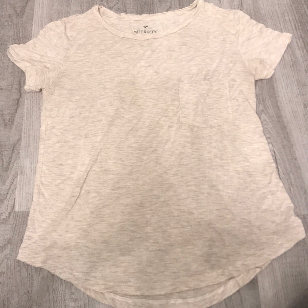 Nude color short sleeve shirt